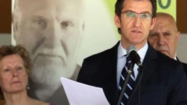  Un instante del discurso de Feij&oacute;o con motivo del &lsquo;D&iacute;a das Letras Galegas&rsquo;.