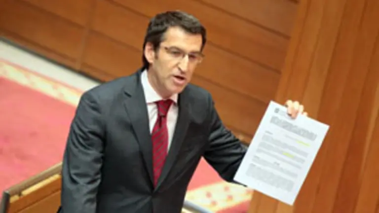  Feij&oacute;o, en un momento de su intervenci&oacute;n en el pleno.