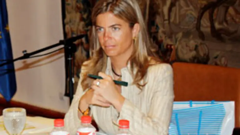 Victoria Cristóbal, durante el reciente Consejo de Madrileños en el Extranjero.