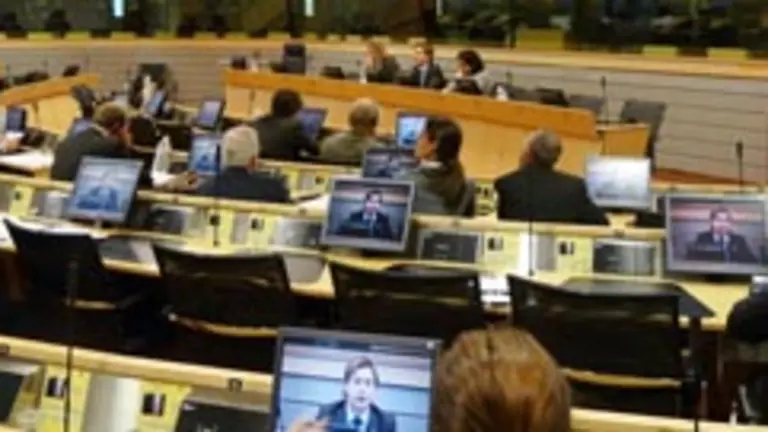  El director xeral de Relaci&oacute;ns Exteriores e coa UE, durante su intervenci&oacute;n en Bruselas, la pasada semana.