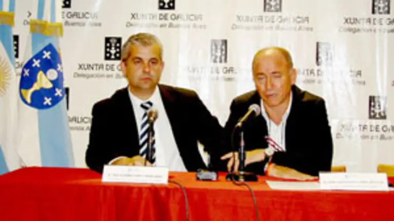 El delegado de la Xunta, L&oacute;pez Dobarro, y Santiago Camba, durante su anterior visita a Argentina. 