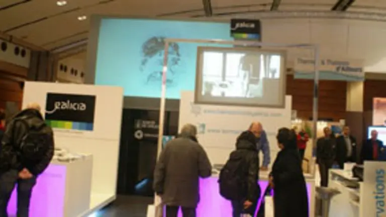  Aspecto que presentaba el estand de Galicia en una de las jornadas del certamen celebrado en la capital gala.