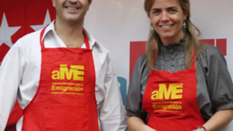 Victoria Cristóbal, junto a José Luis Beato, presidente de la Casa de Madrid.