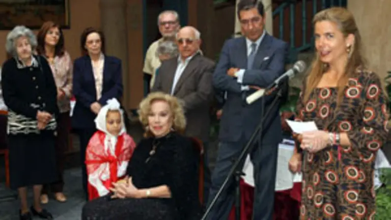 Un momento de la intervención de Victoria Cristóbal durante el homenaje a Rosita Fornés.
