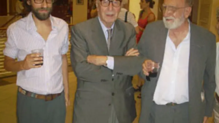  Santiago Alonso, Clorindo Testa y Luis Felipe No&eacute;, en la inauguraci&oacute;n.