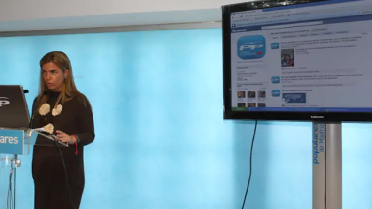 Victoria Cristóbal, durante la presentación de la nueva pagina de facebook para los madrileños en el exterior.