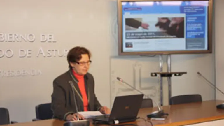 Mar&iacute;a Jos&eacute; Ramos, durante la presentaci&oacute;n de la web electoral del Principado.