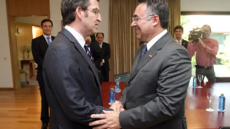 N&uacute;&ntilde;ez Feij&oacute;o con Jo&atilde;o Raimundo Colombo, la pasada semana, en Monte P&iacute;o. 