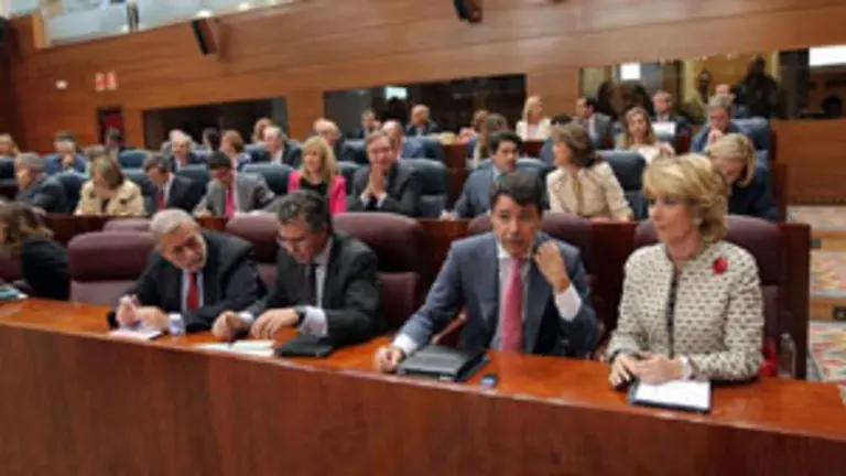  La presidenta de la Comunidad, Esperanza Aguirre, durante la sesión de constitución de la Cámara.