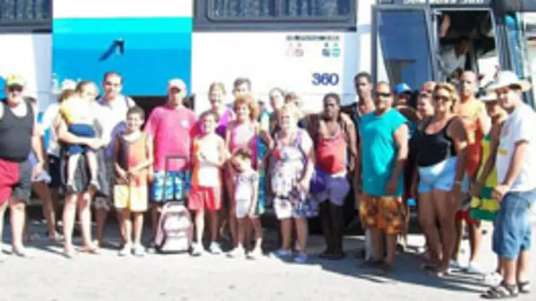 Los miembros de la Uni&oacute;n Barcalesa, durante la excursi&oacute;n a Varadero. 