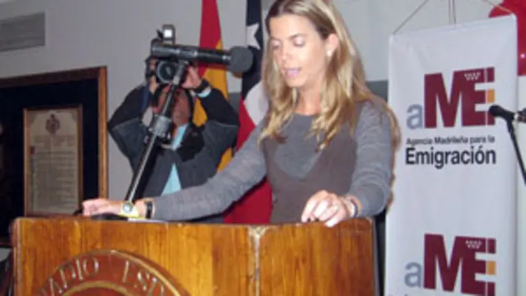Victoria Cristóbal, durante su viaje a Chile de julio de 2008.