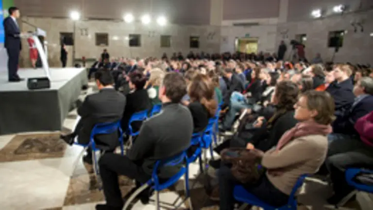  El lehendakari, Patxi López, en un momento de su intervención. 
