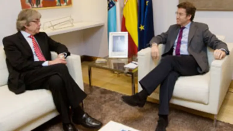 Reinhard Silberberg y N&uacute;&ntilde;ez Feij&oacute;o, durante la reuni&oacute;n. 