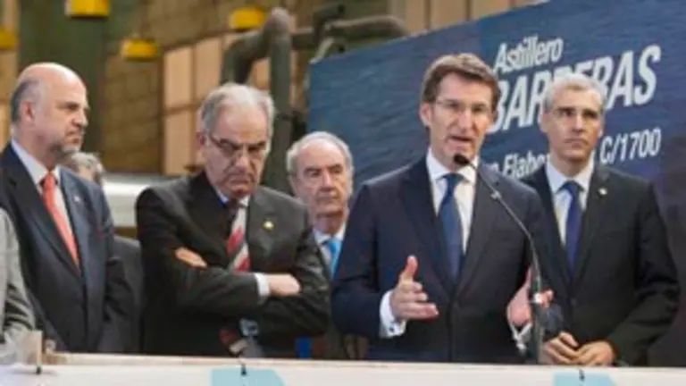O presidente da Xunta, Alberto N&uacute;&ntilde;ez Feij&oacute;o, asistir&aacute; ao acto de corte de chapa con motivo da volta ao traballo nas instalaci&oacute;ns de Beiramar do estaleiro Hijos de J. Barreras. No estaleiro de Barreras (avda. Beiramar, 2).foto xo&aacute;n crespo07/02/14