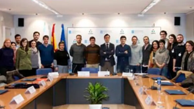 O director xeral do Igape, Javier Aguilera, manter&aacute; un encontro cos bolseiros de internacionalizaci&oacute;n que inician o seu programa de especializaci&oacute;n. Na sala de Xuntas do Igape (San L&aacute;zaro s/n). foto xo&aacute;n crespo17/02/14