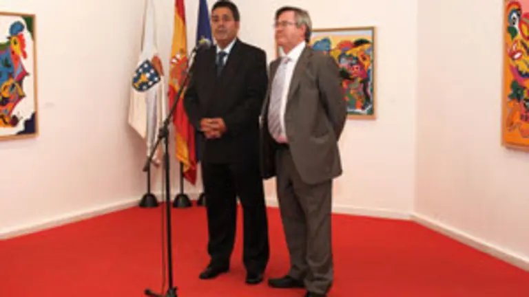 Moleiro y Jiménez, presentando la exposición