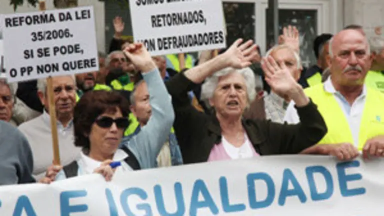 Manifestacion emigrantes retornados.