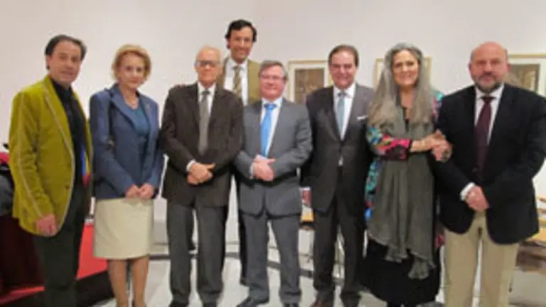 Los ponentes con De Famara y Díaz Padrón, entre otros