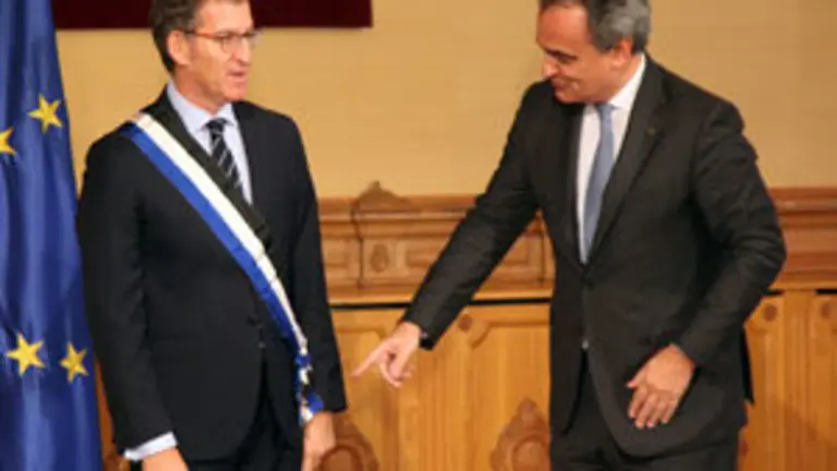 Imposici&oacute;n da Gran Cruz do Infante D. Henrique ao presidente da Xunta de Galicia por parte do embaixador de Portugal en Espa&ntilde;a.