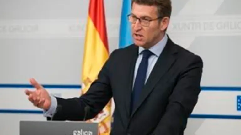 SAN CAETANO10,00 h.-   O titular do Goberno galego, Alberto N&uacute;&ntilde;ez Feij&oacute;o, na rolda de prensa para dar conta dos asuntos tratados na reuni&oacute;n do Consello.foto xo&aacute;n crespo02/03/17