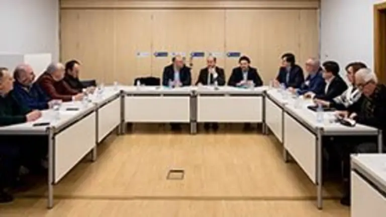 Reuni&oacute;n da Comisi&oacute;n de Acci&oacute;n Exterior do PPdeG. Presiden Antonio Rodr&iacute;guez Miranda, coordinador de Acci&oacute;n Exterior do PPdeG, Miguel Tellado, secretario xeral da formaci&oacute;n en Galicia, e Ram&oacute;n Moreno, secretario executivo do Partido Popular no exterior. Sede do PPdeG, Santiago de Compostela, 31 de xaneiro de 2018