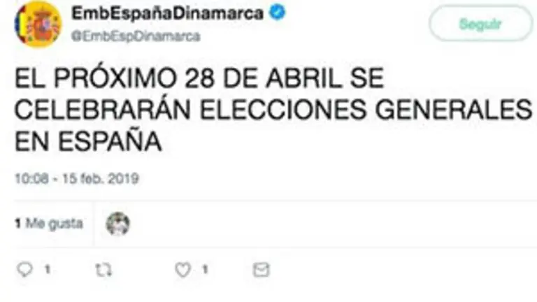 Tuit Embajada de Dinamarca