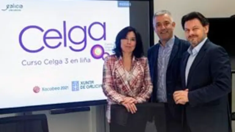 11,00 h.- Os secretario xeral de Pol&iacute;tica Ling&uuml;&iacute;stica, Valent&iacute;n Garc&iacute;a, o secretario xeral da Emigraci&oacute;n, Antonio Rodr&iacute;guez Miranda, e a directora da Axencia para a Modernizaci&oacute;n Tecnol&oacute;xica de Galicia (Amtega), Mar Pereira, presentar&aacute;n o novo curso do Celga 3 en li&ntilde;a. Na sala de xuntas da Amtega (Monte Gai&aacute;s, s/n)foto xo&aacute;n crespo04/03/2019