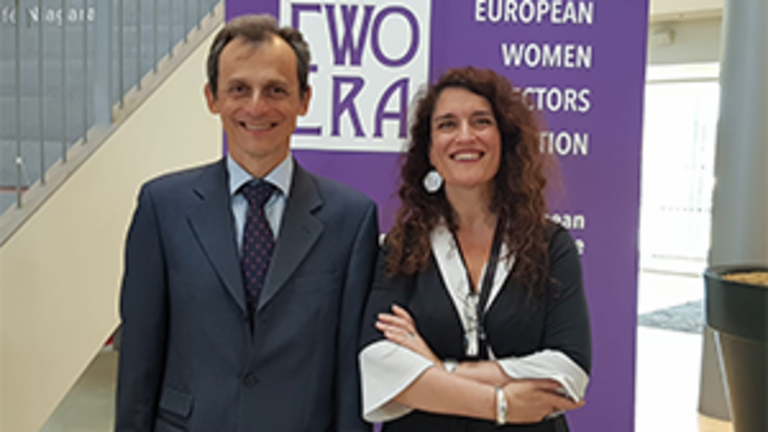 Pedro Duque y Eva Pahino