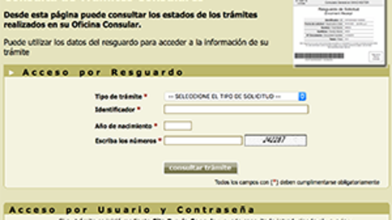 Web del Consulado de La Habana