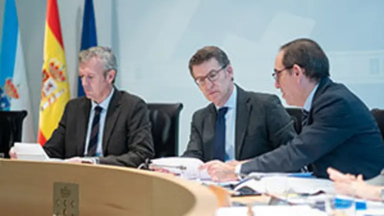 O titular do Goberno galego, Alberto N&uacute;&ntilde;ez Feij&oacute;o, preside a reuni&oacute;n do Consello da Xunta. San Caetano, Santiago de Compostela, 26/12/19.