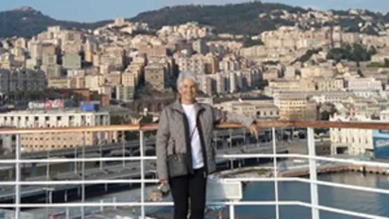 Haydée Piñeiro en el Puerto de Génova