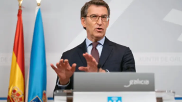 O titular do Goberno galego, Alberto N&uacute;&ntilde;ez Feij&oacute;o, comparece para dar conta da actual situaci&oacute;n con respecto ao coronavirus. Edificio Administrativo de San Caetano, 31/03/20