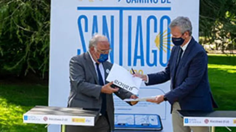 13,30 h.-             O vicepresidente primeiro e conselleiro de Presidencia, Xustiza e Turismo, Alfonso Rueda, asinar&aacute; co director xeral de Tr&aacute;fico, Pere Navarro, o protocolo de actuaci&oacute;n Cami&ntilde;o de Santiago, Cami&ntilde;o Seguro. Nos xard&iacute;ns do Centro Internacional de Acollida ao Peregrino (r&uacute;a Carretas, 33). 

foto xo&aacute;n crespo
16/09/2021