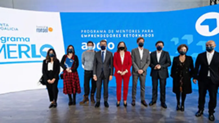 O presidente da Xunta, Alberto N&uacute;&ntilde;ez Feij&oacute;o, acompa&ntilde;ado do secretario xeral para a Emigraci&oacute;n, Antonio Rodr&iacute;guez Miranda, participa no encontro Retorno Emprendedor: Programa Merlo. Cidade da Cultura - Edificio CINC (Santiago de Compostela), 26/10/2021