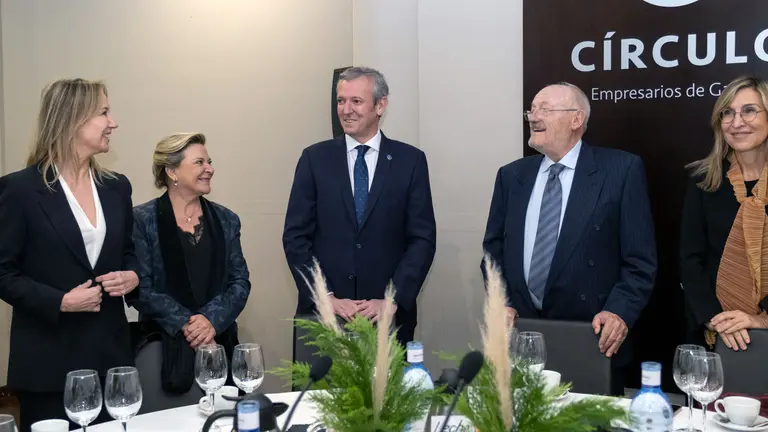 O presidente da Xunta, Alfonso Rueda, asiste ao almorzo organizado polo Consejo Empresarial Alianza por Iberoamérica (CEAPI) e o Círculo de Empresarios de Galicia. Círculo de Empresarios de Galicia (Vigo), 23/01/23.