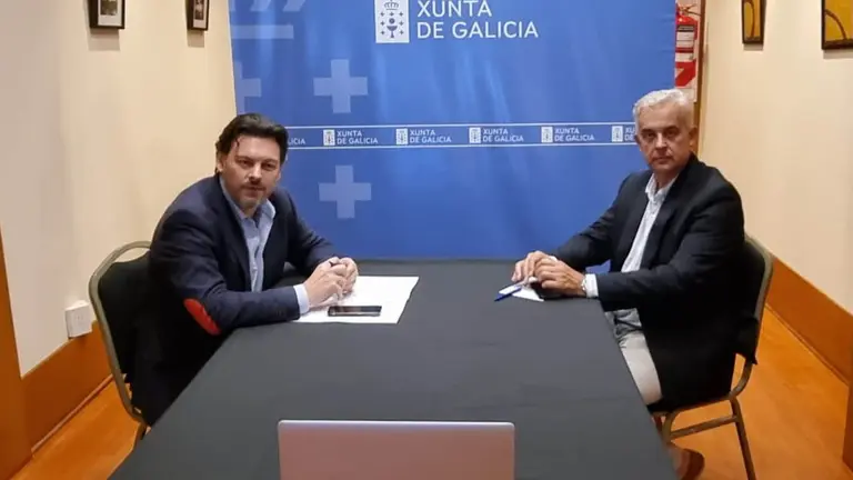 Rodriguez Miranda y Lopez Dobarro durante reunión con Centro Gallegos del mundo 1