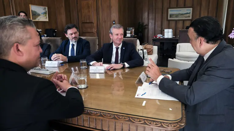 O titular do Executivo galego, Alfonso Rueda, reúnese co vicegobernador de São Paulo, Felicio Ramuth.  Palacio dos Bandeirantes, Sao Paulo (Brasil), 20/11/24.