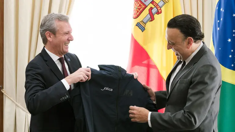 O titular do Executivo galego, Alfonso Rueda, reúnese co vicegobernador de São Paulo, Felicio Ramuth.  Palacio dos Bandeirantes, Sao Paulo (Brasil), 20/11/24.