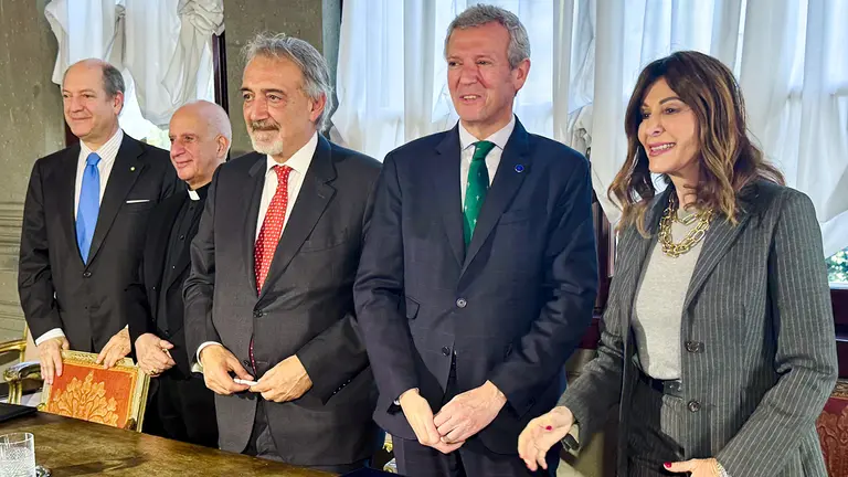 O presidente da Xunta, Alfonso Rueda, participa na cerimonia de Sinatura do Memorando de entendemento entre a Rexión de Lazio e a Comunidade Autónoma de Galicia.  Embaixada de Italia ante a Santa Sede. 6/2/25.