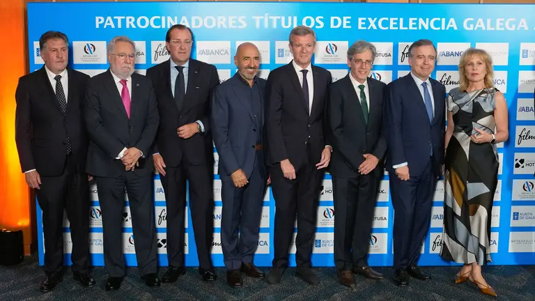 O titular do Goberno galego, Alfonso Rueda, participa na cea de gala e na entrega dos Títulos de Excelencia Galega 2025 organizada por AEGA-CAT.  Eurostars Grand Marina (Barcelona), 11/07/25.