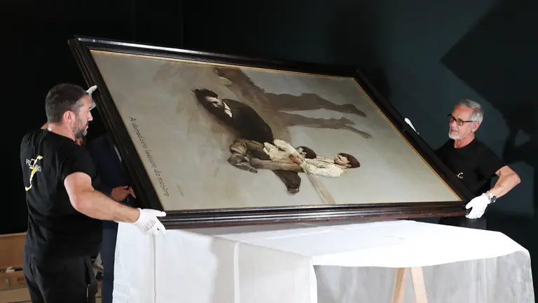 Museo Pontevedra-Llegada cuadro Castelao 1