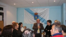 Manuel Luis Rodríguez, durante su discurso de inauguración en la Casa de Galicia de París. Manuel Luis Rodríguez, durante su discurso de inauguración en la Casa de Galicia de París.