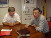 Fernando Feijóo y César Antelo, en la AEGU. Fernando Feijóo y César Antelo, en la AEGU.