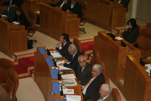 Los diputados del PP, en el Parlamento gallego. Los diputados del PP, en el Parlamento gallego.