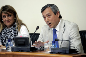 Fernández Mato, durante su comparecencia en la Comisión de Asuntos Europeos del Parlamento de Galicia. Fernández Mato, durante su comparecencia en la Comisión de Asuntos Europeos del Parlamento de Galicia.