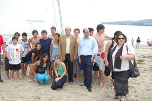 Manuel Luis Rodríguez y Rubén Cela, con los jóvenes en Gandarío. Manuel Luis Rodríguez y Rubén Cela, con los jóvenes en Gandarío.