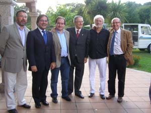 Xosé Bieito, Pérez Lema, Rubén Lois, Manuel Antas, Chema Ferreiro y Manuel Luis Rodríguez, en la comida. Xosé Bieito, Pérez Lema, Rubén Lois, Manuel Antas, Chema Ferreiro y Manuel Luis Rodríguez, en la comida.