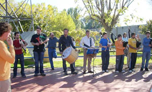  Los alumnos recibieron clases sobre gaita y percusión en el Centro Asturiano de Valladolid.