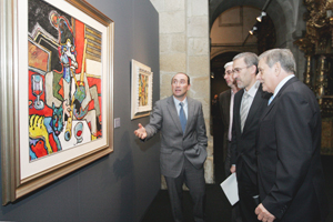 El secretario xeral de Presidencia, Gumersindo Guinarte, y Alfonso S. Palomares inauguraron la exposición. El secretario xeral de Presidencia, Gumersindo Guinarte, y Alfonso S. Palomares inauguraron la exposición.