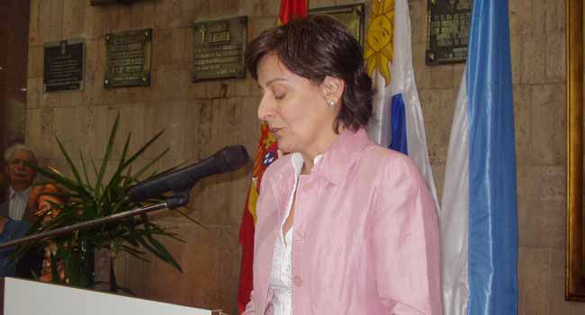 La responsable de la sanidade gallega en su intervención en Casa Galicia.